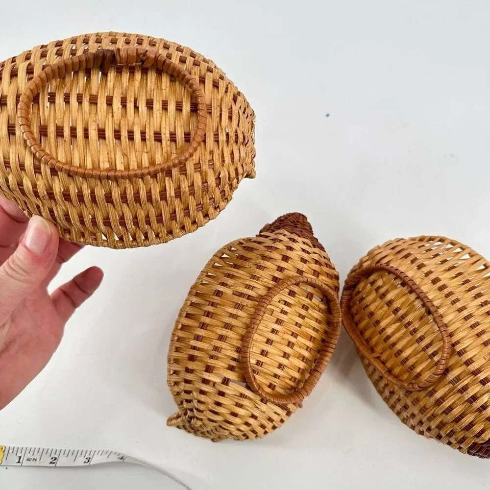Vintage bunny rabbit miniature‎ baskets Adirondack decor planter camp